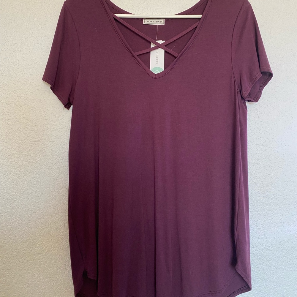 Purple short sleeve shirt